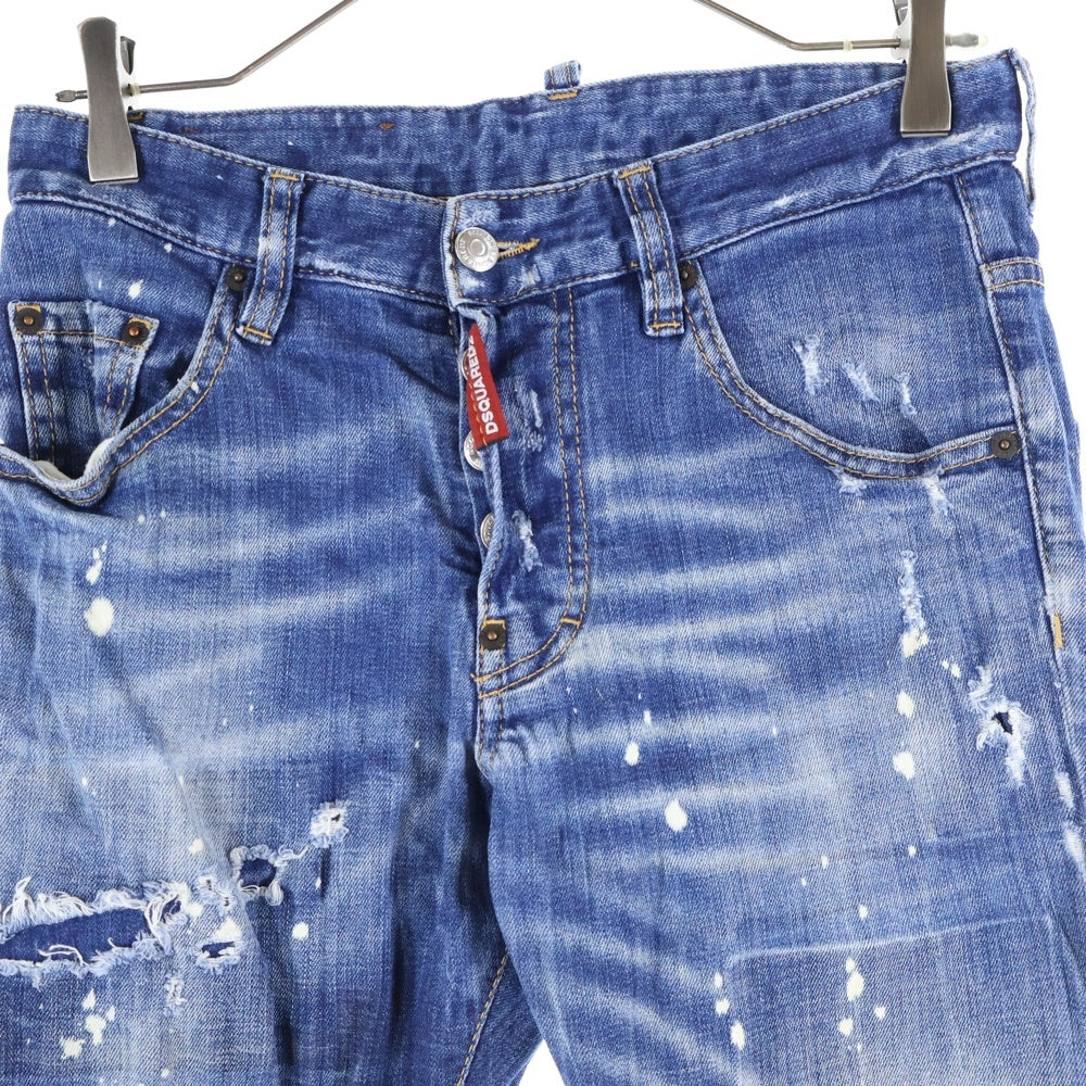 DSQUARED2(ディースクエアード) 20AW Skater Jean ダメージ加工 スキニーデニムパンツ インディゴ S71LB0774 S30342