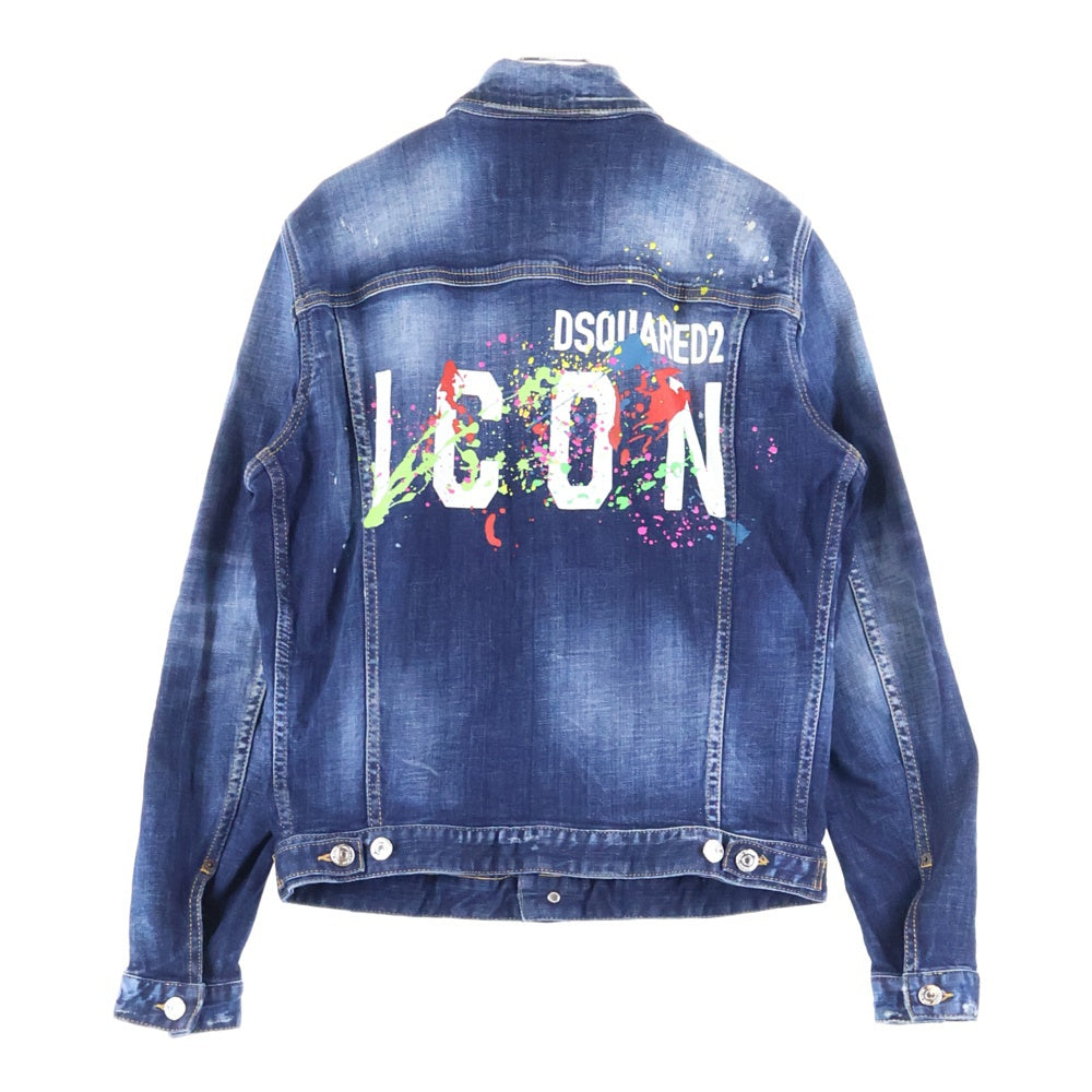 ディースクエアード 22AW イタリア製 DAN JEAN JACKET 44 DSQUARED2(ディースクエアード) 22AW Icon Dan Jean Jacket ダメージ