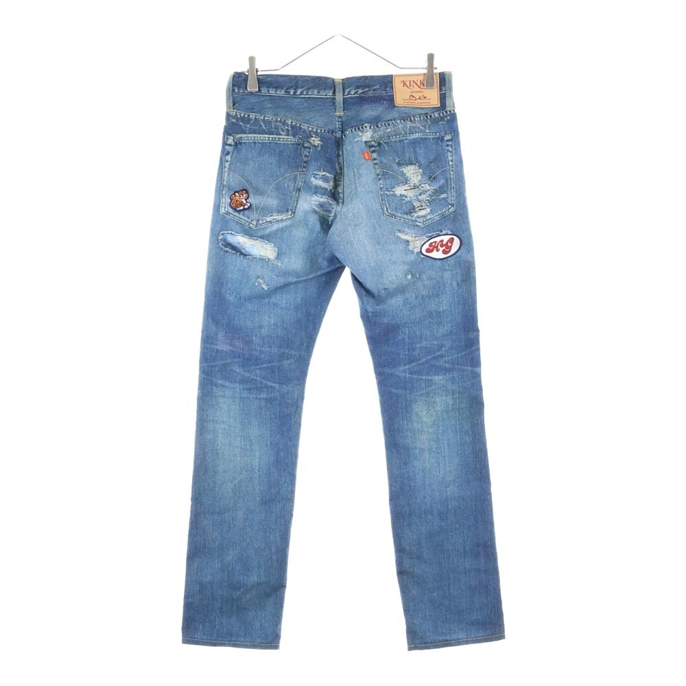 HYSTERIC GLAMOUR(ヒステリックグラマー) Nylon Pants デニム柄スキニーパンツ インディゴ 02191AP06