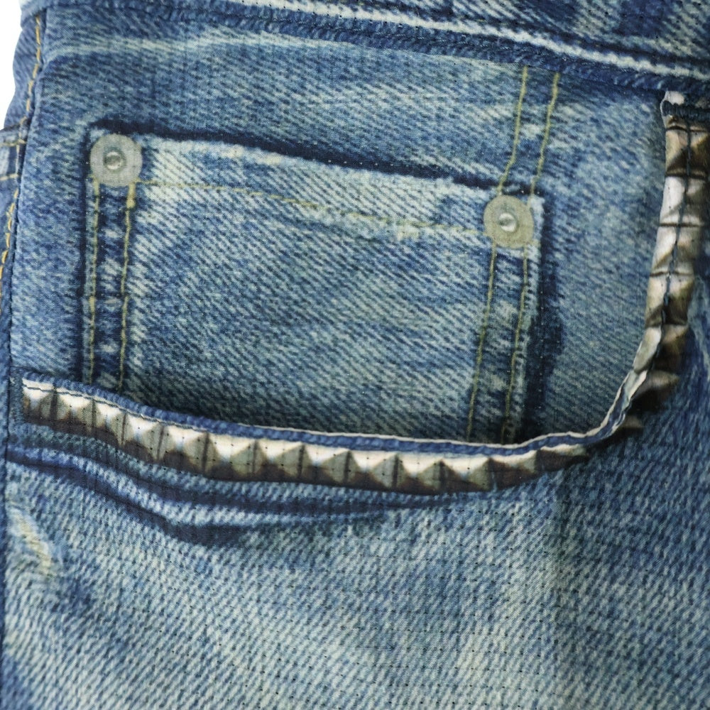 HYSTERIC GLAMOUR(ヒステリックグラマー) Nylon Pants デニム柄スキニーパンツ インディゴ 02191AP06