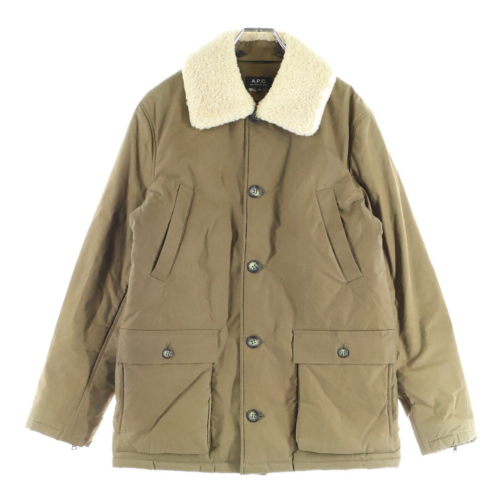 A.P.C(アーペーセー) ボア切替 オイルドコットンジャケット ブラウン 24311-23001