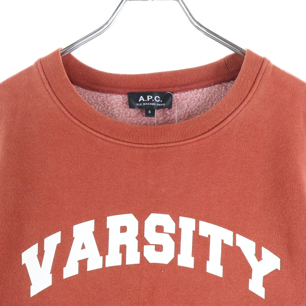 A.P.C(アーペーセー) Varsity Sweatshirt クルーネックスウェットトレーナー レッド