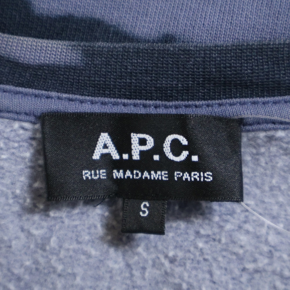 A.P.C(アーペーセー) Tie DieSweatshirt タイダイクルーネックスウェットトレーナー ネイビー