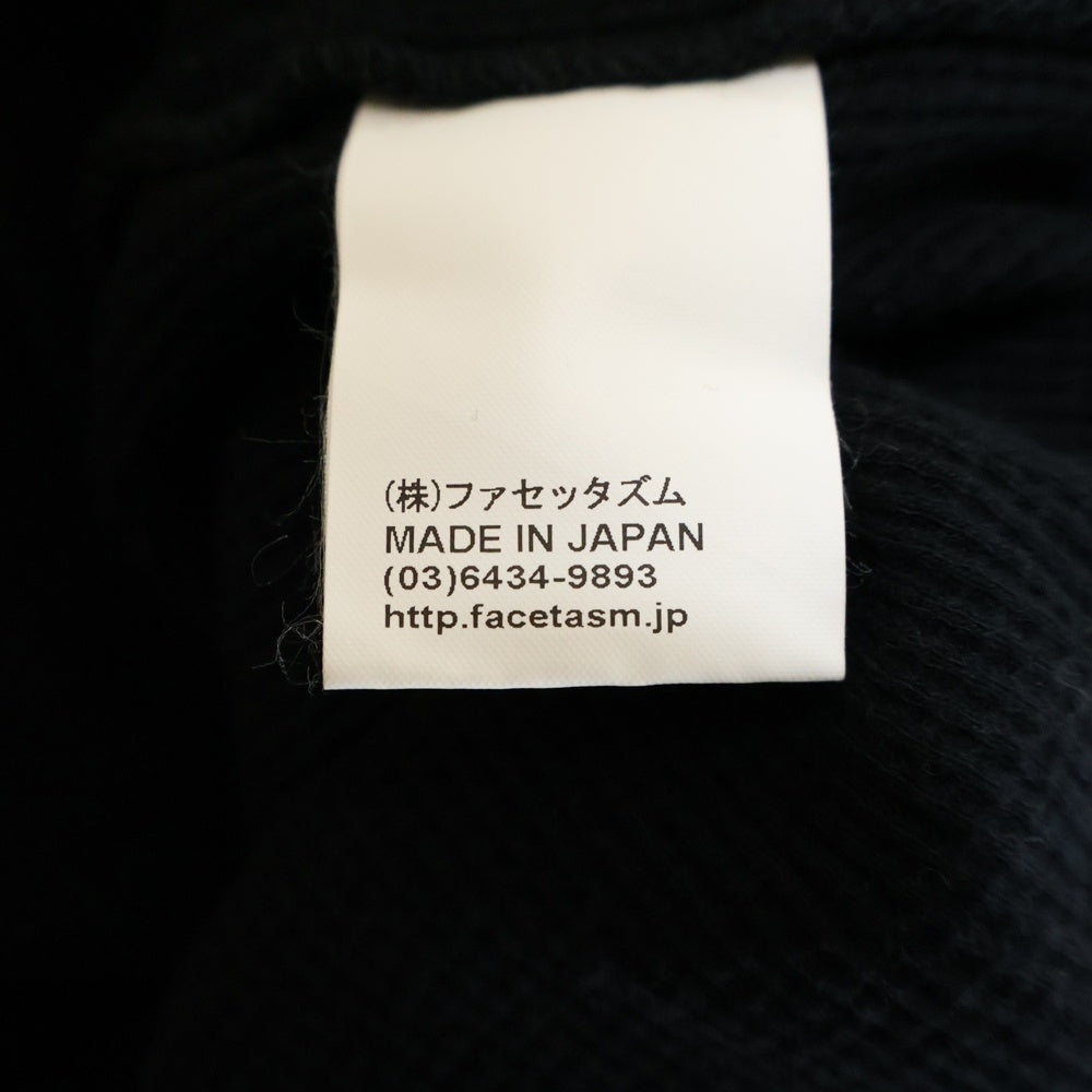 FACETASM(ファセッタズム) ZIP SHIRT ジップデザイン 長袖シャツ ブラック YA-SH-U02