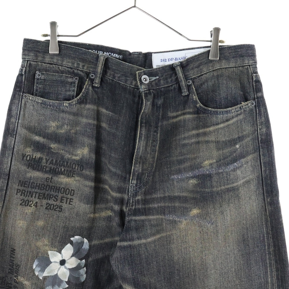 Yohji Yamamoto POUR HOMME(ヨウジヤマモト プールオム) 24AW ×NEIGHBORHOOD SAVAGE DENIM DP BASIC PANTS ネイバーフッド デニムパンツ インディゴ HP-P93-055/242XBYYN-PTM01S