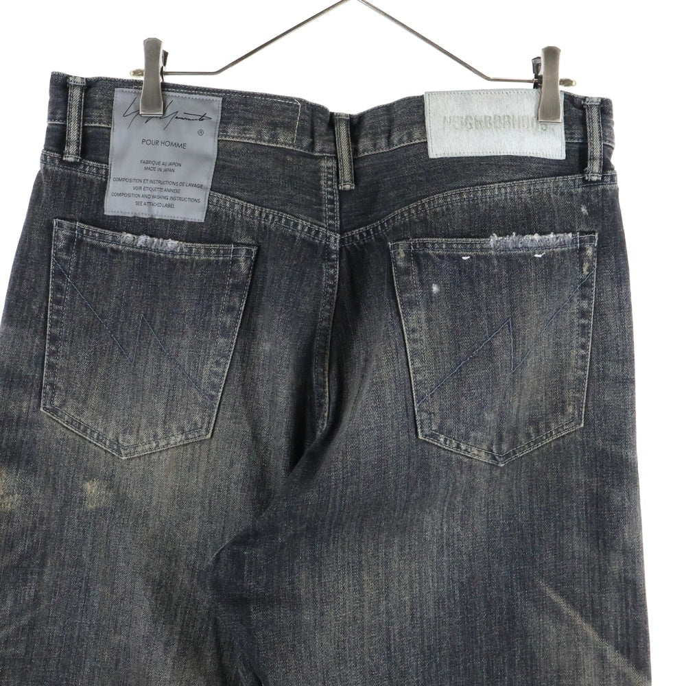 Yohji Yamamoto POUR HOMME(ヨウジヤマモト プールオム) 24AW ×NEIGHBORHOOD SAVAGE DENIM DP BASIC PANTS ネイバーフッド デニムパンツ インディゴ HP-P93-055/242XBYYN-PTM01S