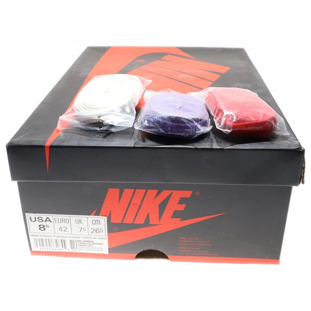 NIKE(ナイキ) AIR JORDAN 1 RETRO HIGH OG エアジョーダン1 ディフィアント レイカーズ シカゴ ハイカットスニーカー マルチ US8.5/26.5cm CD6578-507