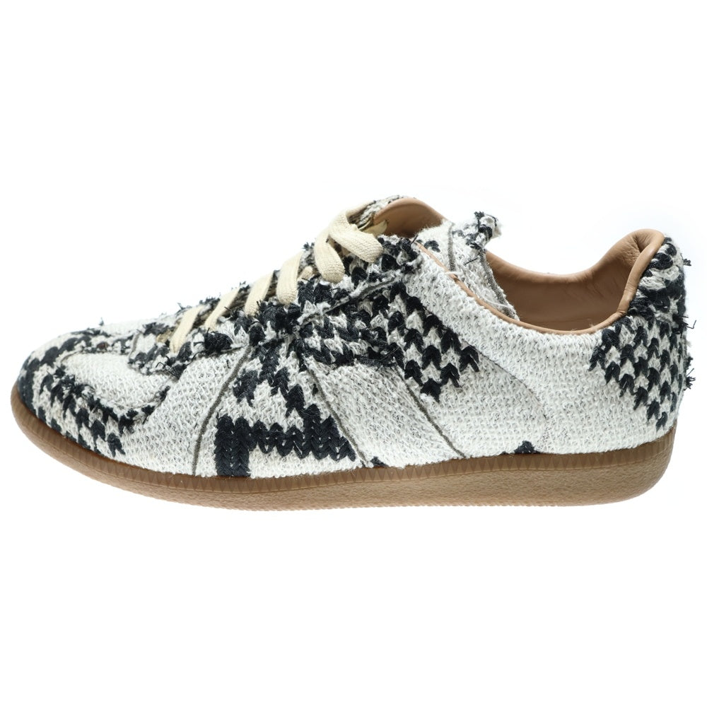 Maison Margiela 22(メゾンマルジェラ) Replica Tweed Sneaker レプリカ ツイード ローカットシューズ ブラック/ホワイト