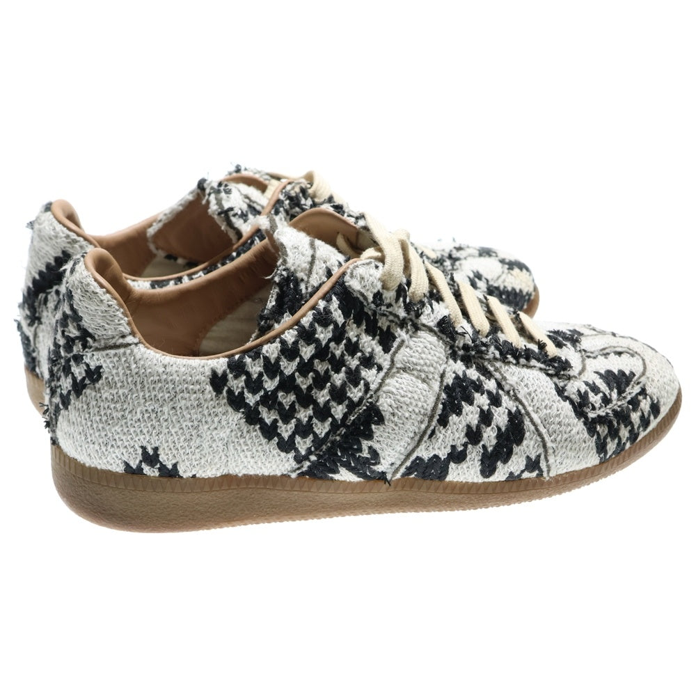 Maison Margiela 22(メゾンマルジェラ) Replica Tweed Sneaker レプリカ ツイード ローカットシューズ ブラック/ホワイト