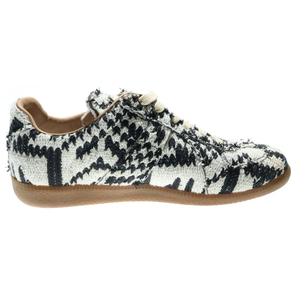 Maison Margiela 22(メゾンマルジェラ) Replica Tweed Sneaker レプリカ ツイード ローカットシューズ ブラック/ホワイト