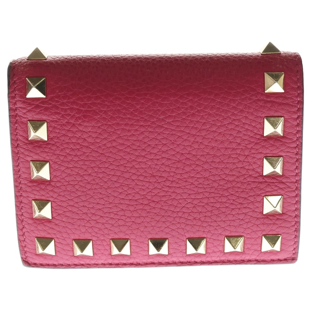 VALENTINO(ヴァレンティノ) ロックスタッズ ミニウォレット 二つ折り財布 ピンク
