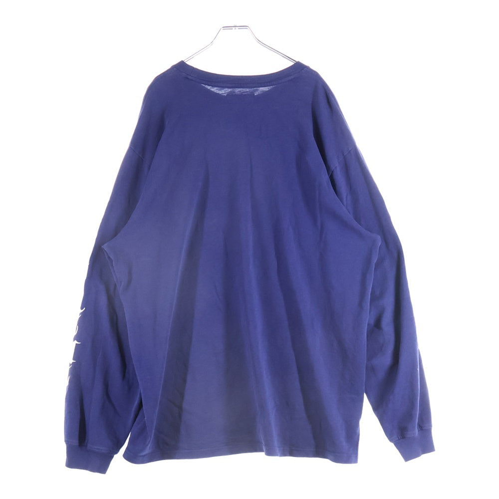 SUPREME(シュプリーム) 24AW Old English L/S Top オールドイングリッシュ アームロゴ刺繍 長袖Tシャツ ロンT ネイビー