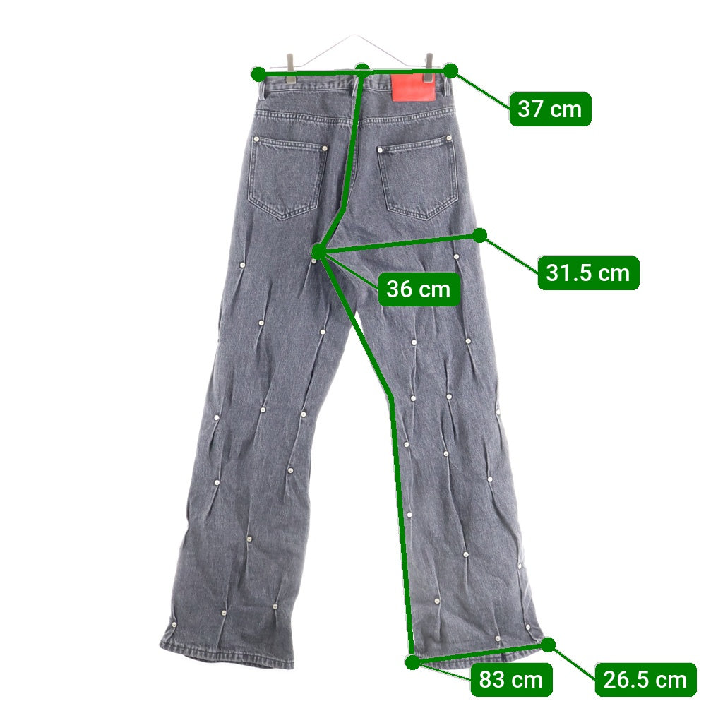 KUSIKOHC(クシコック) 24SS Multi Rivet Denim Pants スタッズ装飾デニムパンツ インディゴ