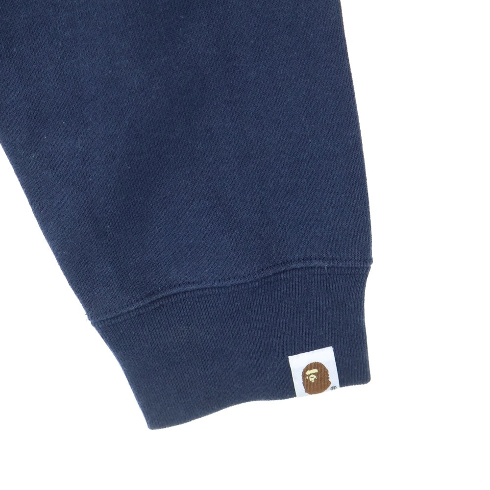 A BATHING APE(アベイシングエイプ) Cardigan ロゴ刺繍 Vネックカーディガン ネイビー