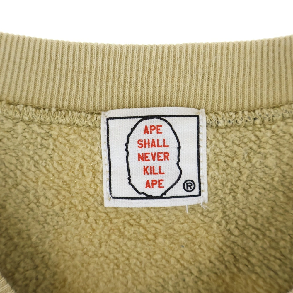 A BATHING APE(アベイシングエイプ) 1st Camo Studded Sweatshirt カモフラージュ 迷彩 ラインストーン装飾 クルーネックスウェットトレーナー カーキ