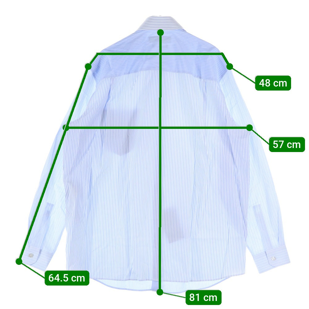 GUCCI(グッチ) Emboss Logo Shirt エンボスロゴ ストライプ長袖シャツ ブルー