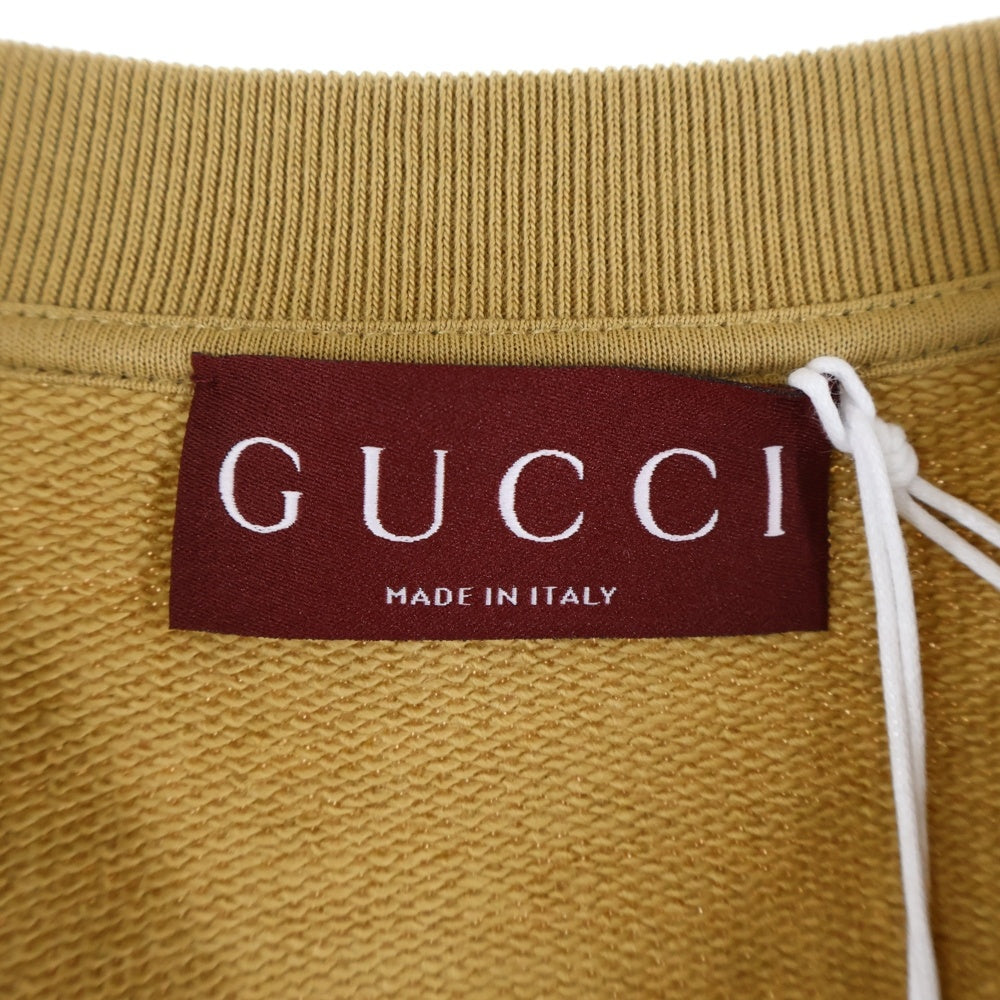 GUCCI(グッチ) Sweatshirt ロゴプリント クルーネックスウェットトレーナー ベージュ