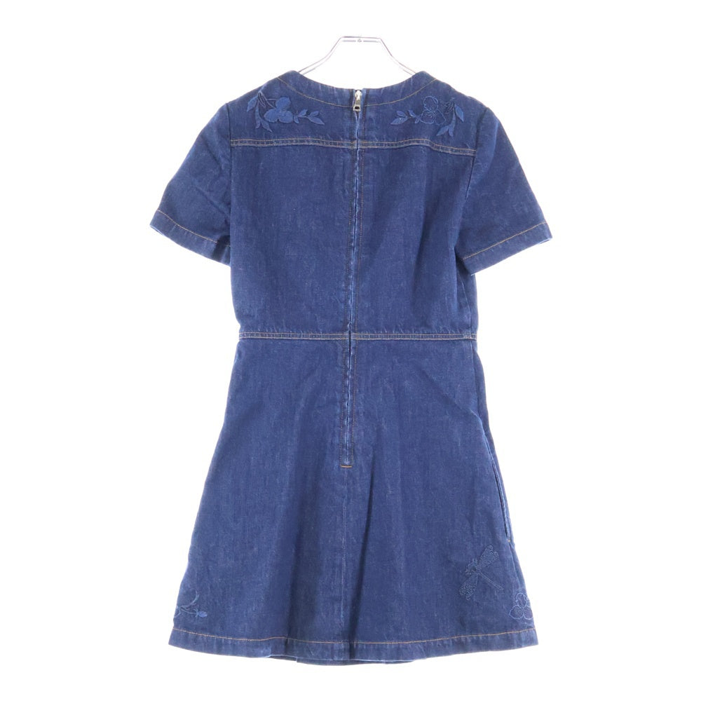 GUCCI(グッチ) Denim Dress 刺繍デニムドレス ワンピース インディゴ レディース 828556 XDDBR