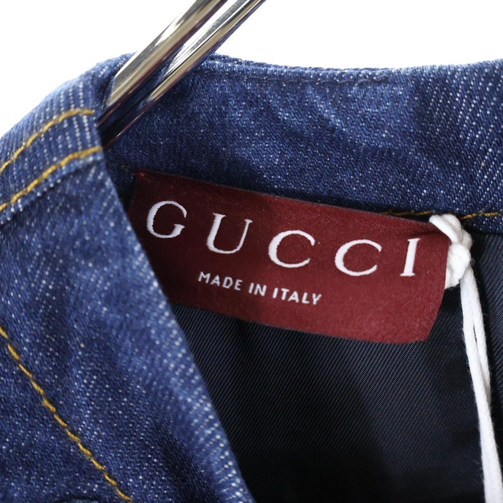 GUCCI(グッチ) Denim Dress 刺繍デニムドレス ワンピース インディゴ レディース 828556 XDDBR