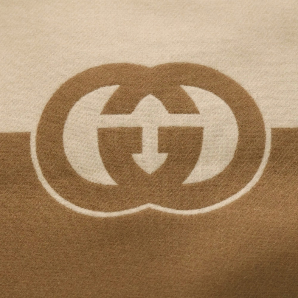 GUCCI(グッチ) Wool Cashmere Scarf カシミヤ混 ウールスカーフ マフラー ベージュ 715497 3GB02