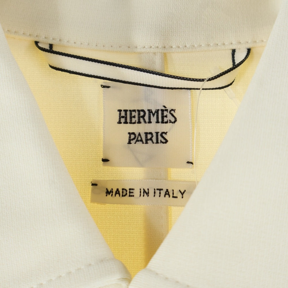 HERMES(エルメス) Zippered Overshirt Jacket ジップアップ オーバーサイズ ジャケット ブルゾン ホワイト レディース 3E0215DJ