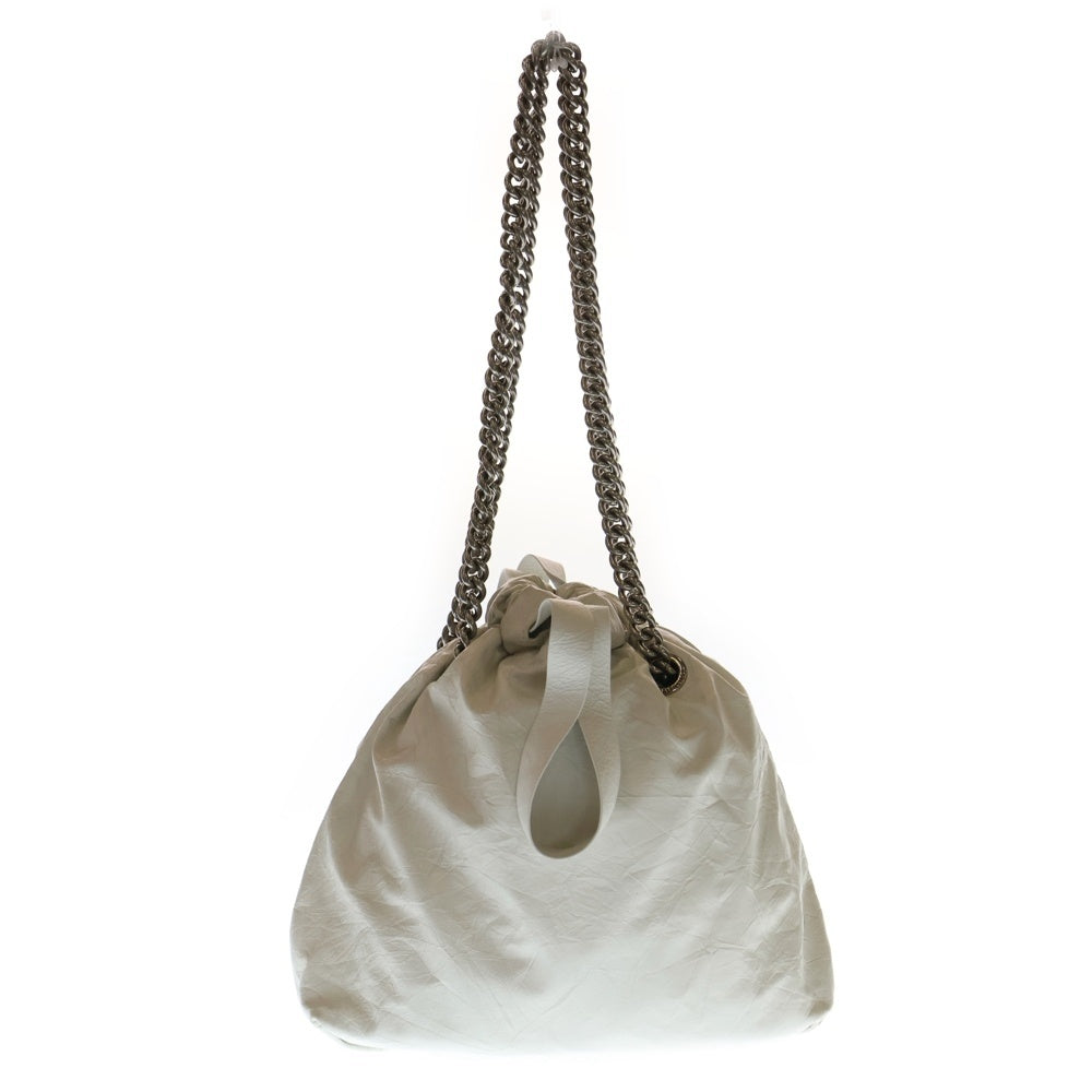 BALENCIAGA(バレンシアガ) Crush Tote Bag S クラッシュ チェーンショルダーバッグ ホワイト 742942