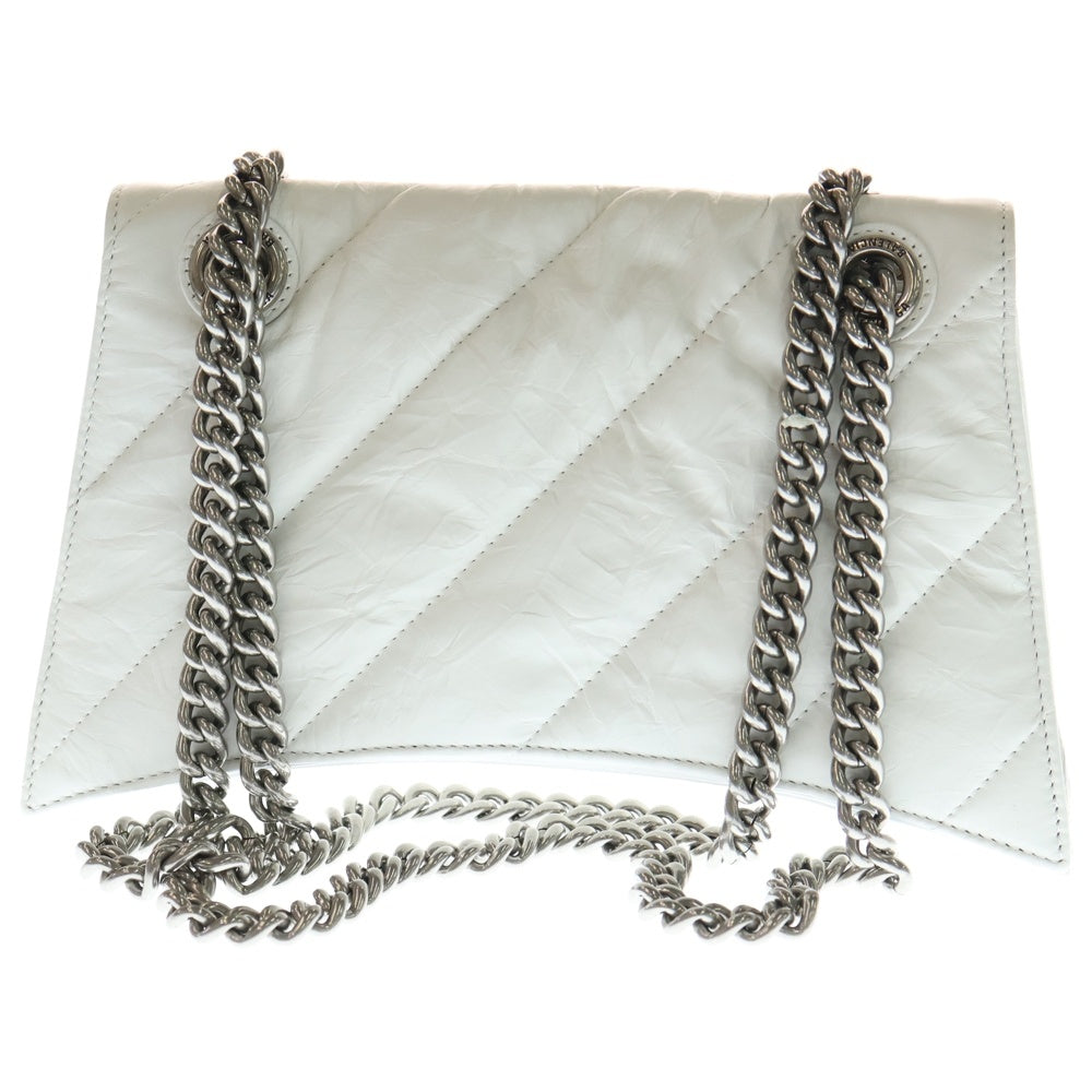 BALENCIAGA(バレンシアガ) Crush Quilted Chain Bag S クラッシュ キルティングチェーンショルダーバッグ ホワイト 716351