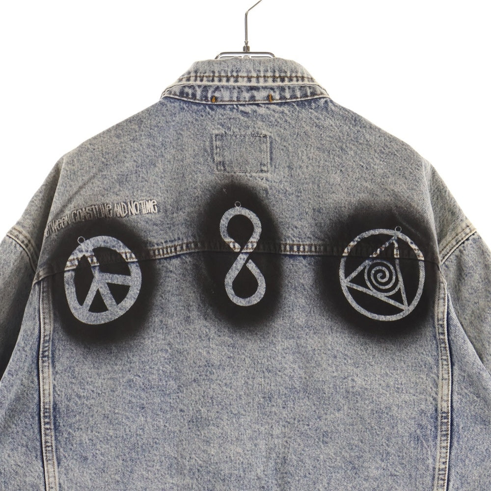 STUSSY(ステューシー) ×Dries Van Noten Hand Stencilled Denim Jacket ドリスヴァンノッテン ステンシル 総柄デニムジャケット インディゴ