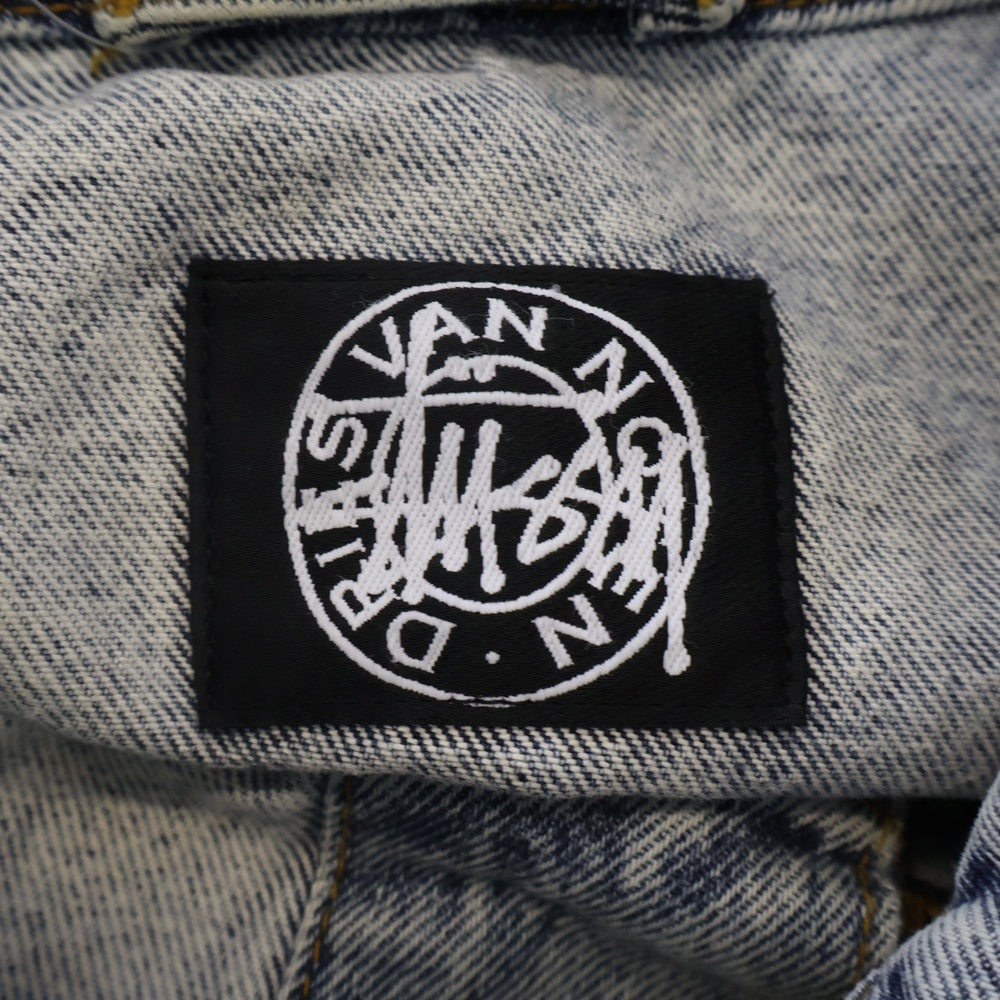 STUSSY(ステューシー) ×Dries Van Noten Hand Stencilled Denim Jacket ドリスヴァンノッテン ステンシル 総柄デニムジャケット インディゴ