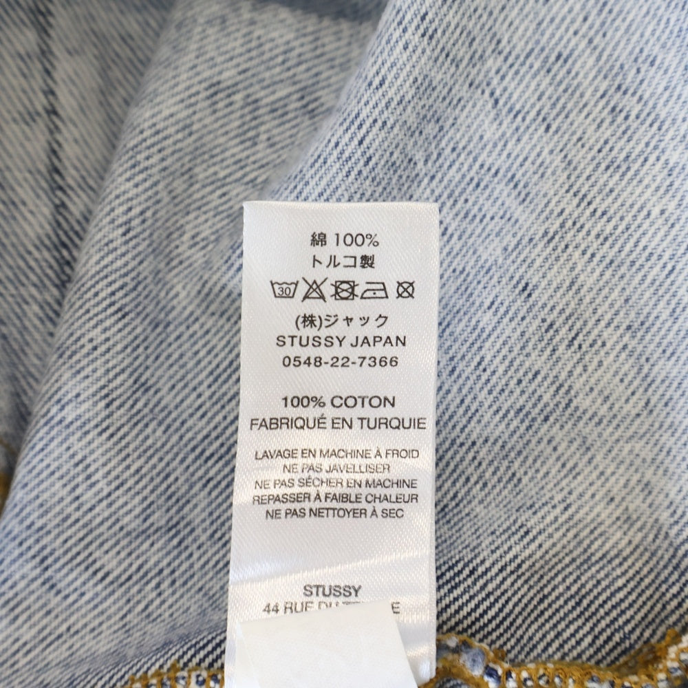 STUSSY(ステューシー) ×Dries Van Noten Hand Stencilled Denim Jacket ドリスヴァンノッテン ステンシル 総柄デニムジャケット インディゴ