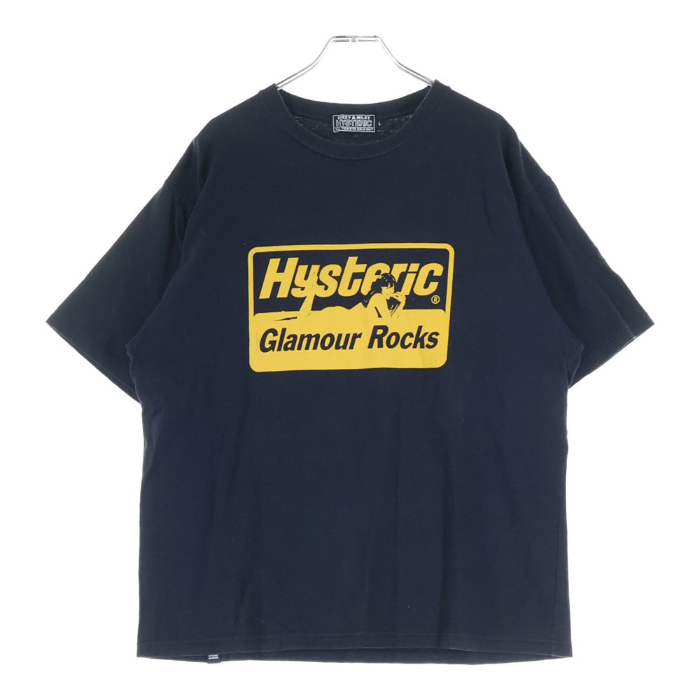 HYSTERIC GLAMOUR(ヒステリックグラマー) Logo Tee フロントロゴプリント半袖Tシャツ ブラック 02232CT10