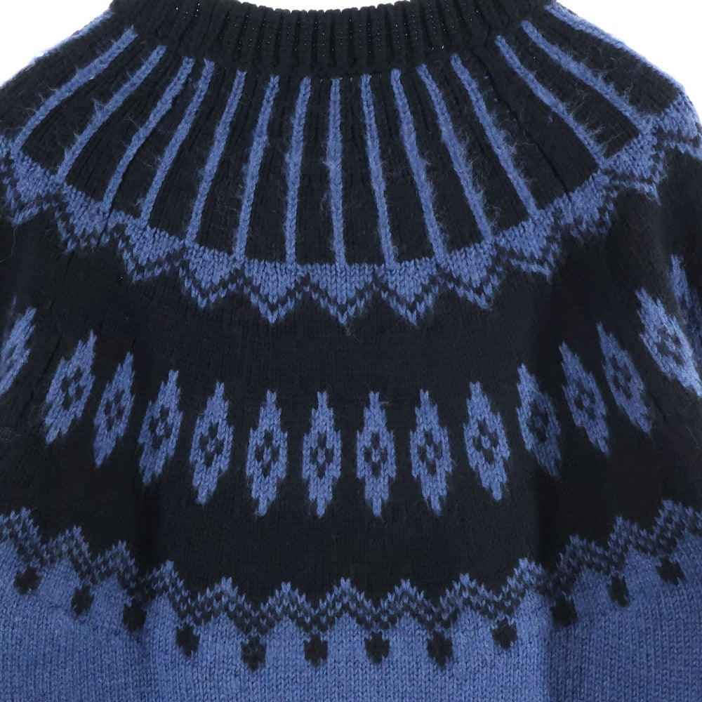 CristaSeya(クリスタセヤ) OVERSIZED MOUNTAIN SWEATER オーバーサイズ マウンテン スウェット ブラック/ブルー セーター