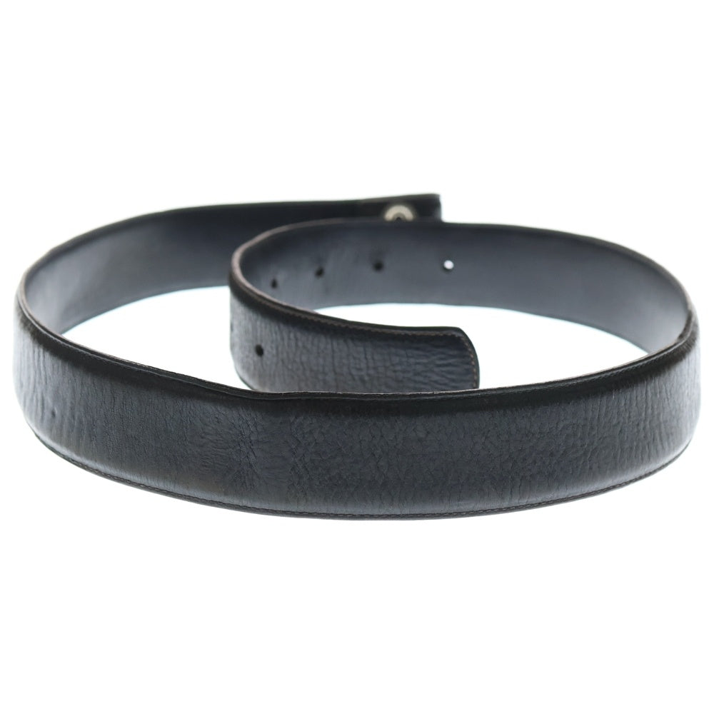 CHROME HEARTS(クロムハーツ) 1.5 STRAP 1.5inch スクロールレーベルリベッツ レザーベルト ブラック