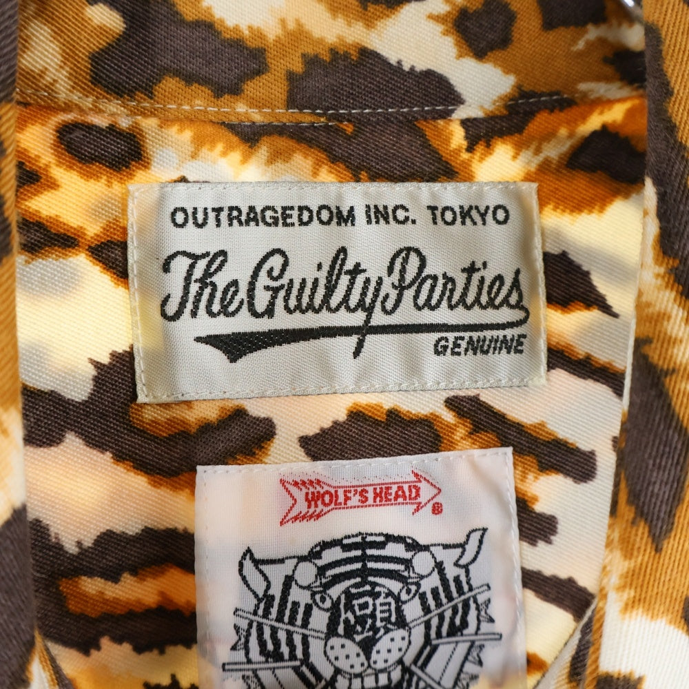 WACKO MARIA(ワコマリア) ×WOLF'S HEAD WESTERN SHIRT L/S ウルフズヘッド ウエスタン 長袖シャツ ブラウン