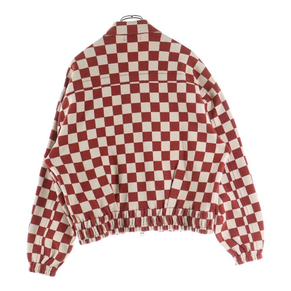 AMBERGLEAM(アンバーグリーム) Jacquard Knit Blouson ジャガードニットブルゾン ジップアップジャケット レッド 1342151213