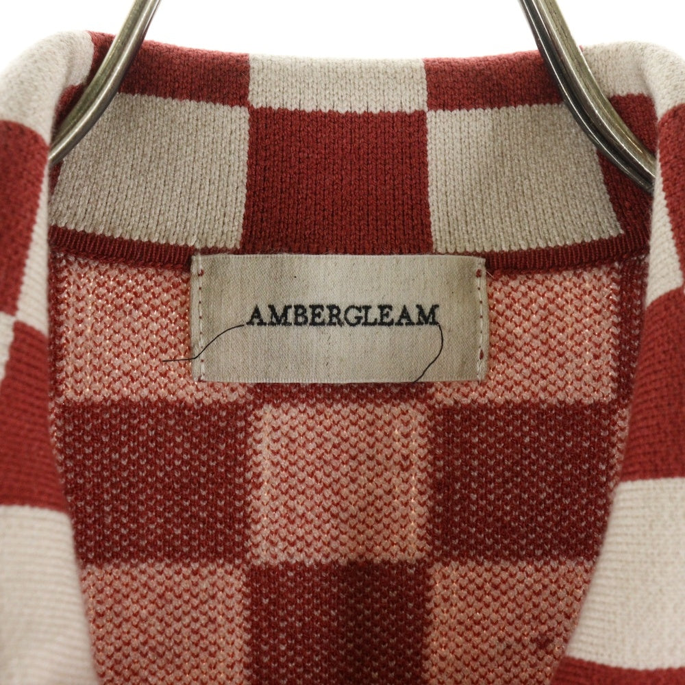 AMBERGLEAM(アンバーグリーム) Jacquard Knit Blouson ジャガードニットブルゾン ジップアップジャケット レッド 1342151213
