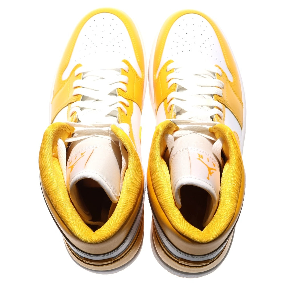 NIKE(ナイキ) WMNS AIR JORDAN 1 MID Lemon ウィメンズ エアジョーダン1 レモン ミッドカットスニーカー イエロー/ホワイト US11.5/28.5cm BQ6472-117
