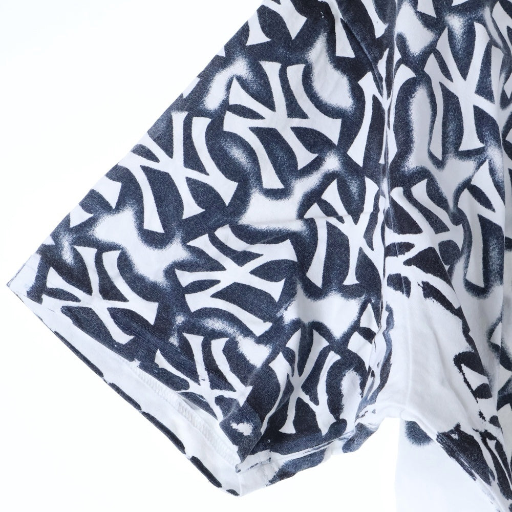 SUPREME(シュプリーム) 21AW ×New York Yankees 総柄プリント 半袖Tシャツ カットソー ホワイト/ネイビー