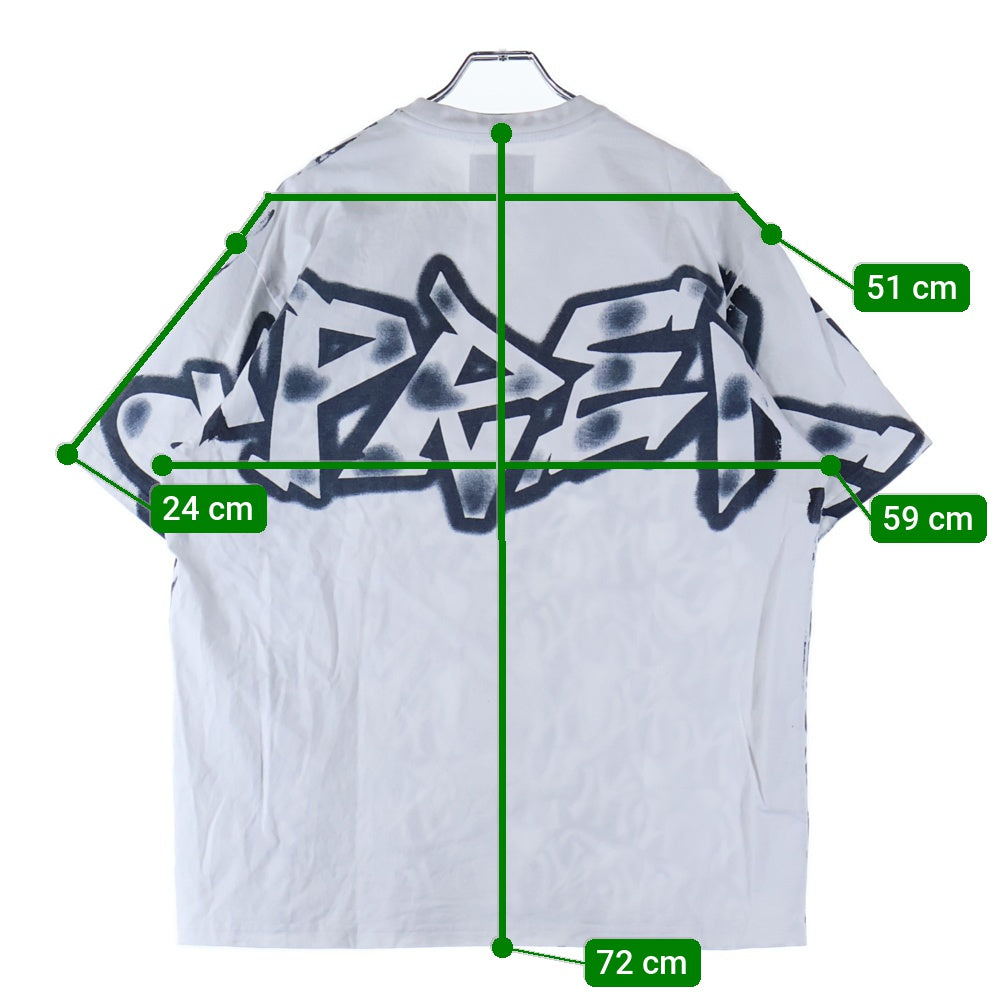 SUPREME(シュプリーム) 21AW ×New York Yankees 総柄プリント 半袖Tシャツ カットソー ホワイト/ネイビー