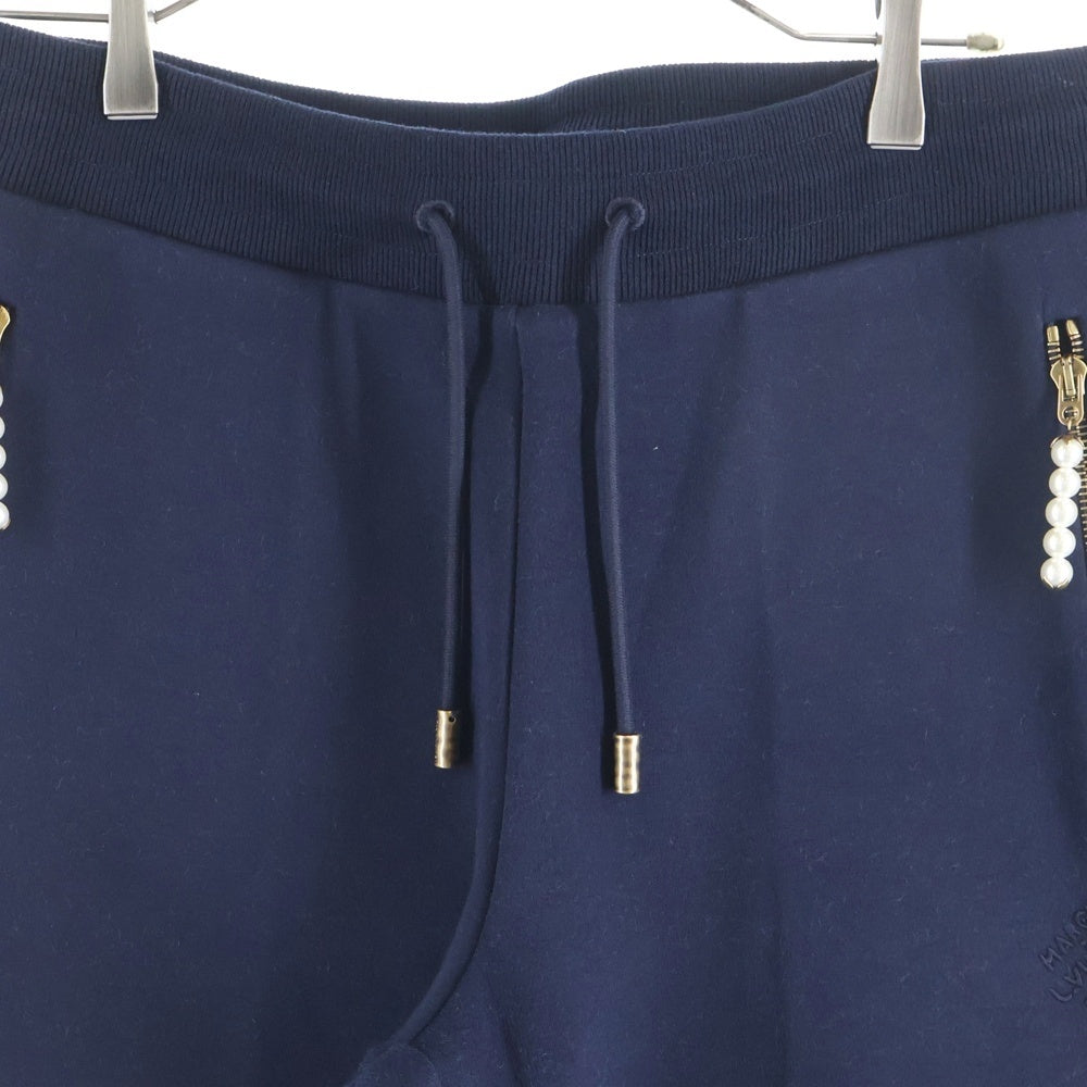 LOUIS VUITTON(ルイヴィトン) 24SS フェイクパール装飾ジャージージョギングロングパンツ ブラック RM241 CFJ HQY80W
