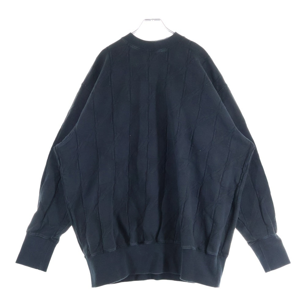 we11done(ウェルダン) 総柄 ラバーロゴ クルーネックスウェットトレーナー ブラック WD-TS3-21-580-U-SK