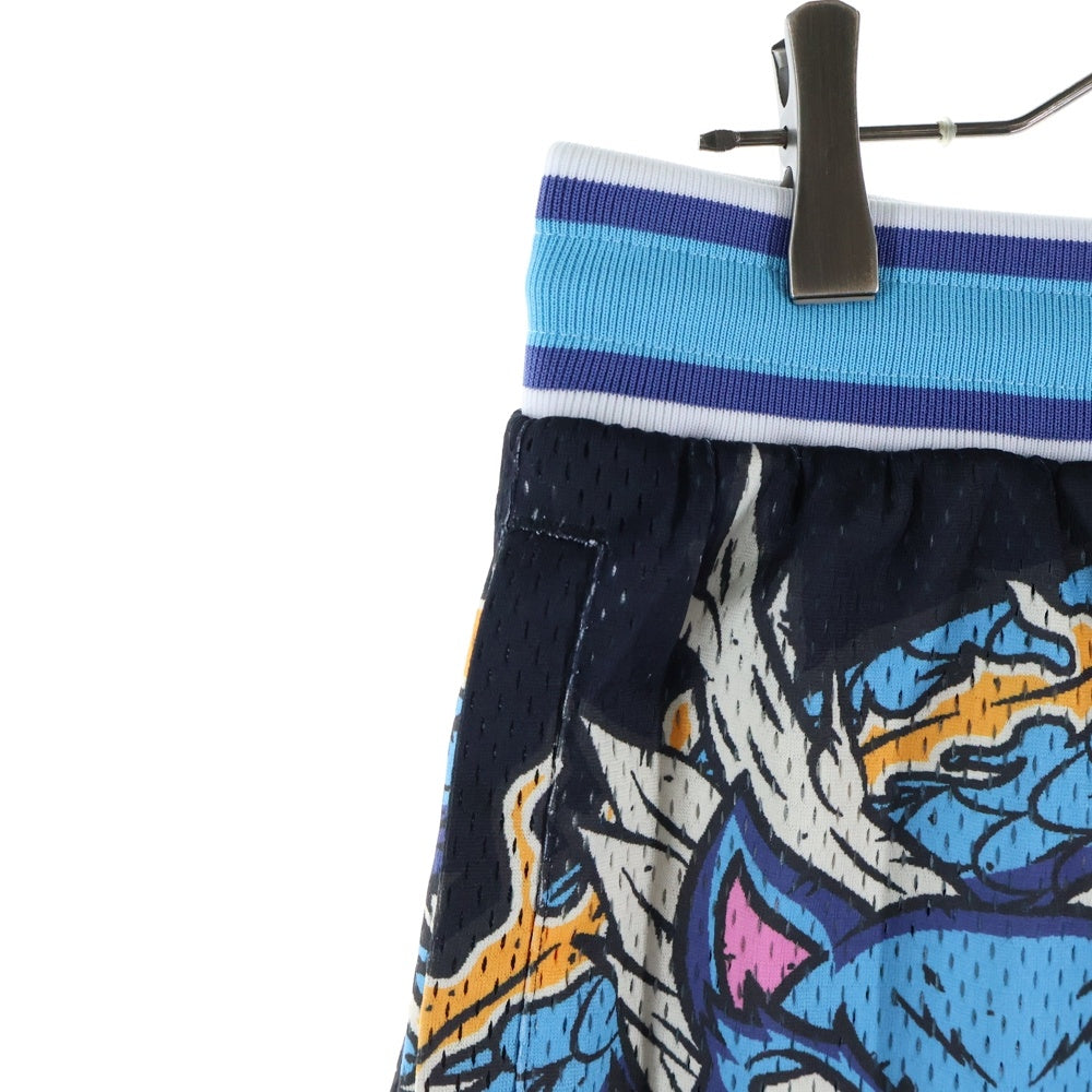 RIPN DIP(リップンディプ) 総柄グラフィックデザイン ショーツ ハーフパンツ ブラック/ブルー