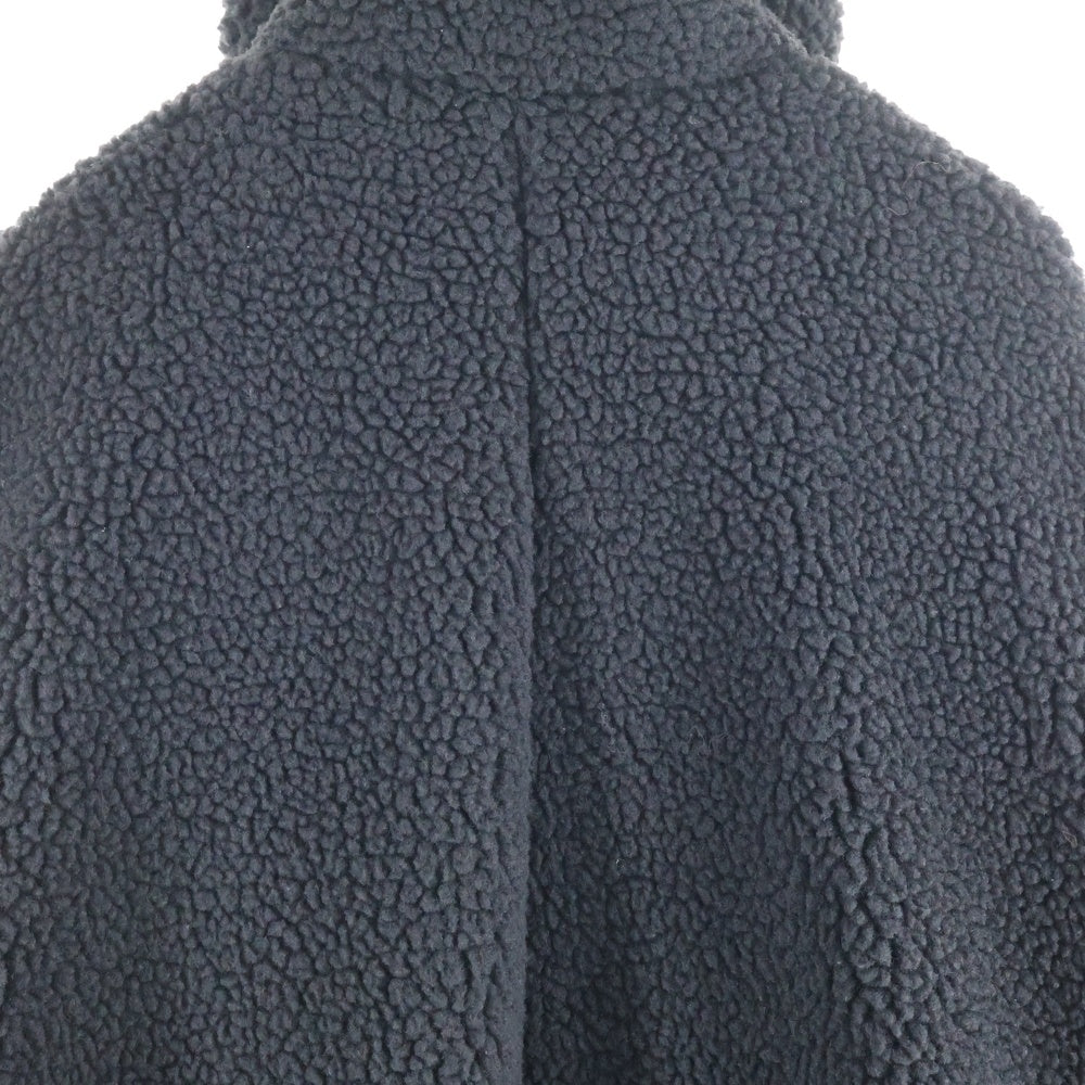 we11done(ウェルダン) OVERSIZED SHEARING JUMPER オーバーサイズ シアリング ジップアップロングジャケット コート ブラック WD-JP3-21-193-U-BK