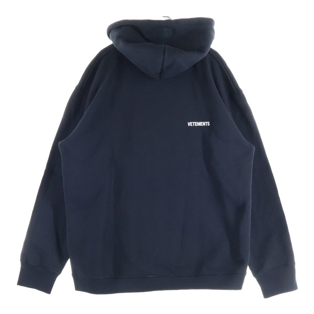 VETEMENTS(ヴェトモン) 20AW OVERSIZED LOGO HOODIE オーバーサイズ ロゴ フーディー プルオーバースウェットパーカー ブラック UAH21TR535