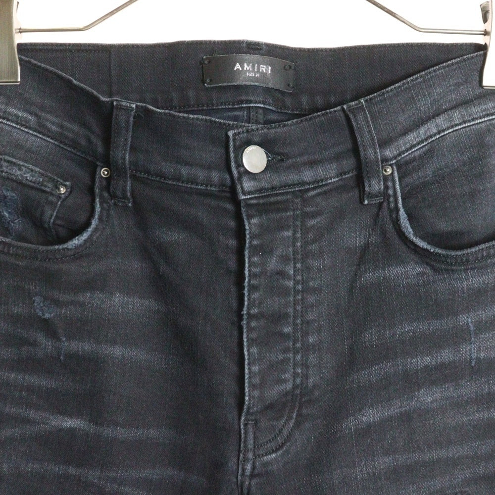 AMIRI(アミリ) MX-1 クラッシュ加工 ストレッチスキニーパンツ ブラック