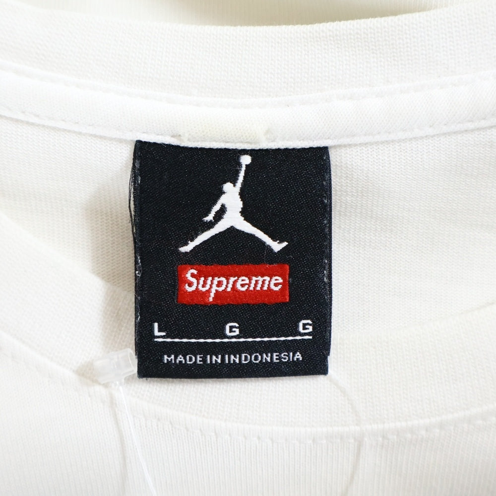 SUPREME(シュプリーム) ×AIR JORDAN エア ジョーダン フロントプリント半袖Tシャツ ホワイト