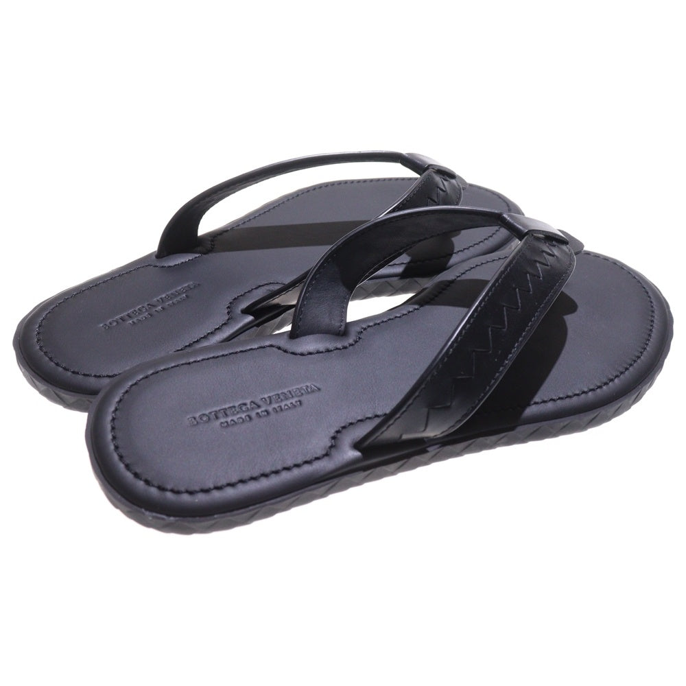 BOTTEGA VENETA(ボッテガヴェネタ) Intrecciato Leather Slide イントレチャート レザー サンダル ブラック 474942