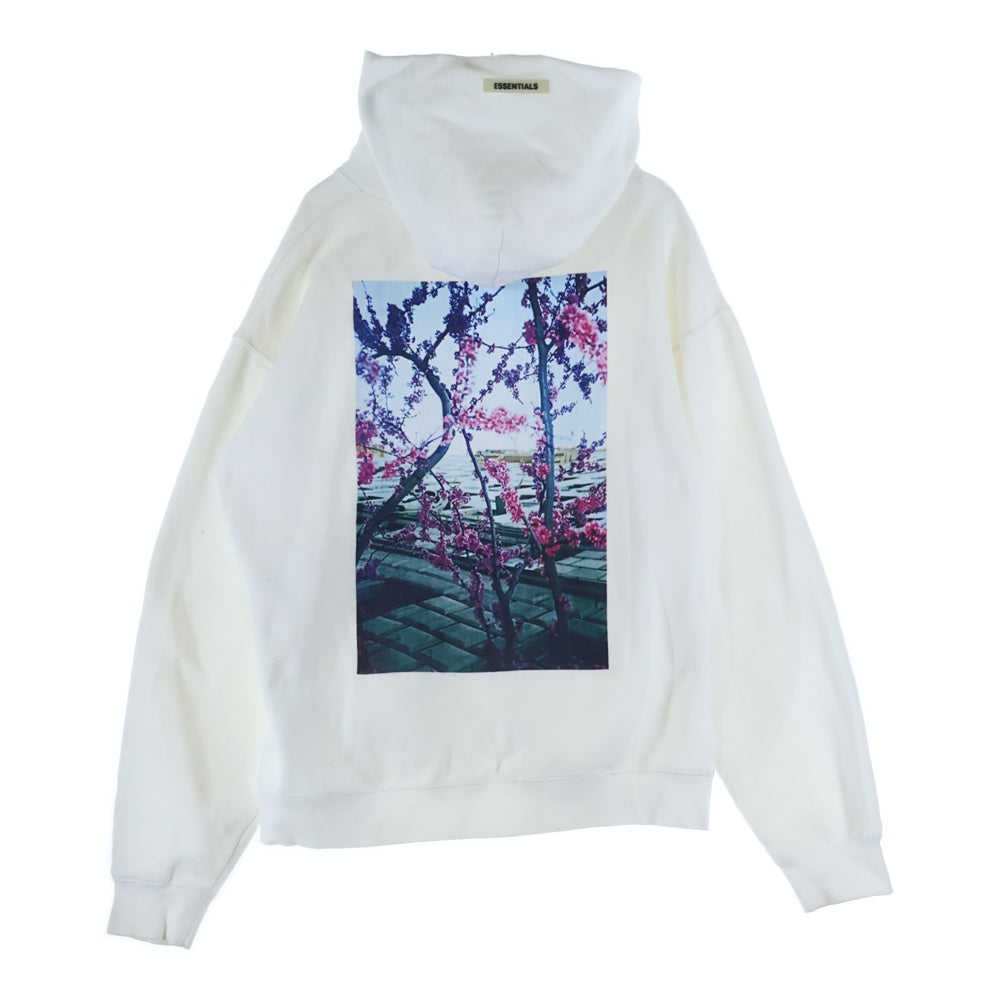 FEAR OF GOD ESSENTIALS(フィアオブゴッド エッセンシャルズ) HOODIE FLOWER バックフラワーフォトプリント プルオーバースウェットパーカー フーディー ホワイト
