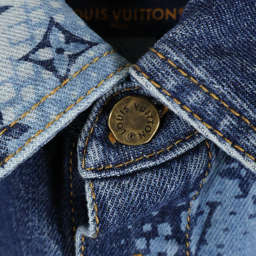LOUIS VUITTON(ルイヴィトン) 24SS LVモノグラム グラデーション半袖デニムシャツ インディゴ RM241M FTO HQS10W