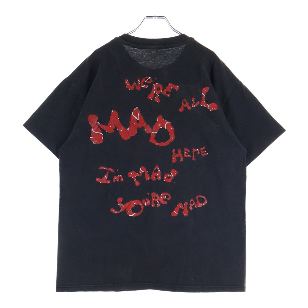 VINTAGE(ヴィンテージ) 90s 不思議の国のアリス チェシャ猫 フロントプリント ANDAZIA 半袖Tシャツカットソー ブラック